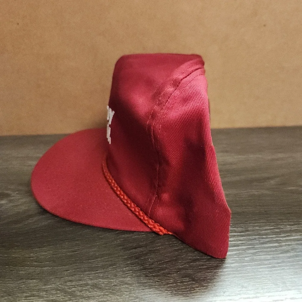 Vintage Peabody Western Snapback Hat Red‎ Park Avenue Rope Trucker Cap USA Made